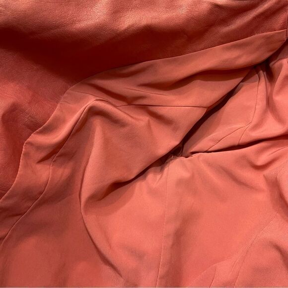 Guess Pink/Red Faux Leather Moto Jacket with Asymmetrical Zipper Size Small - Picture 7 of 15